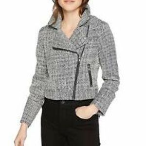 Cupcakes & Cashmere Tweed Cropped Moto Jacket